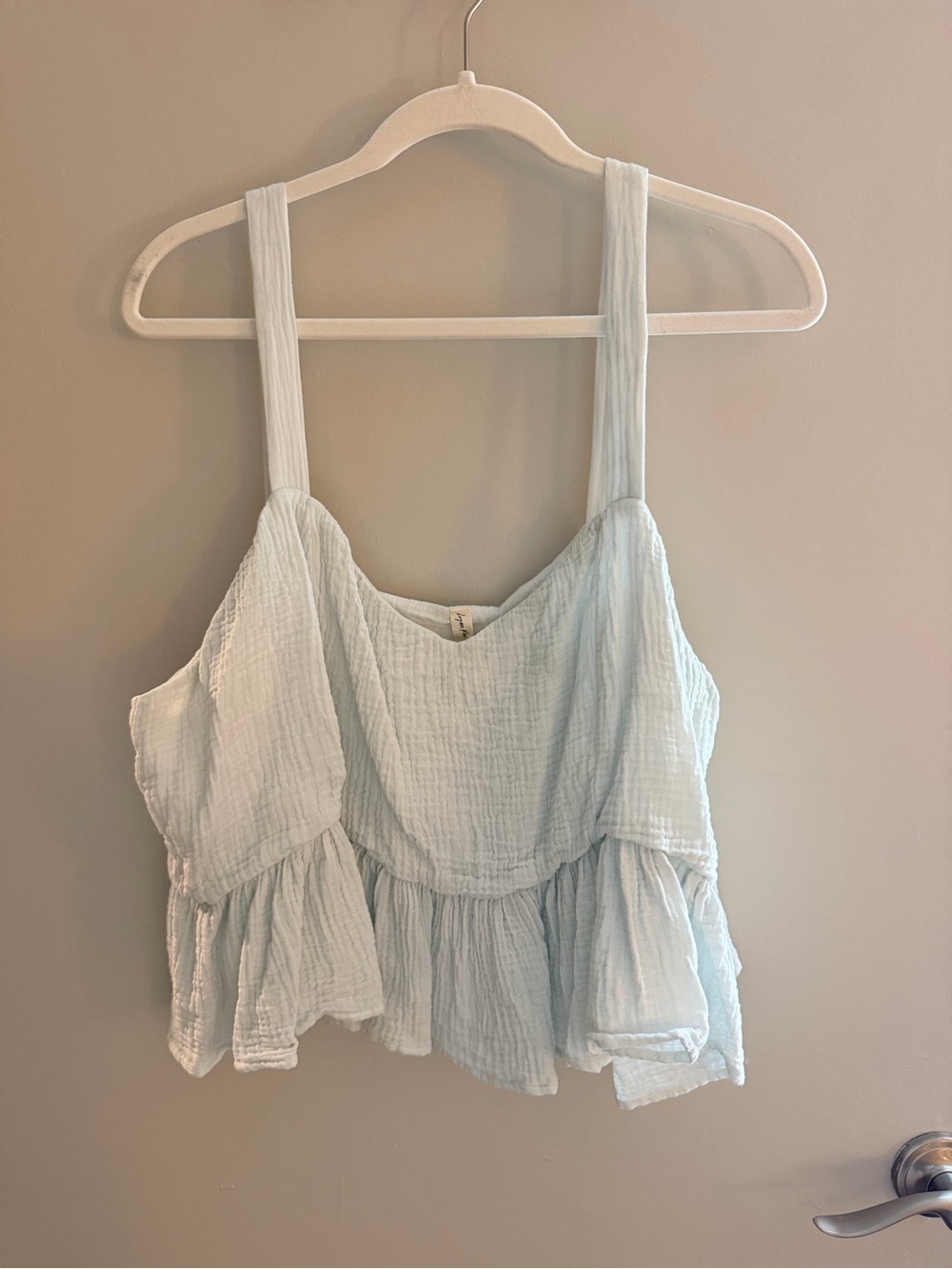 Roolee White Gauze Ruffle Camisole
